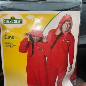 Elmo hooded plush onesie very comfy zip up! Elmo costume